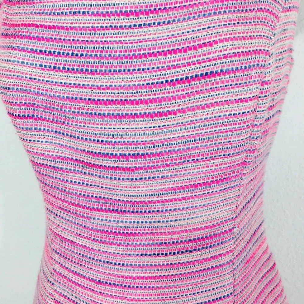 Lilly Pulitzer Dress Sz 2 Pink Tweed Square Neck Cap Sleeve Fairy Whimsy